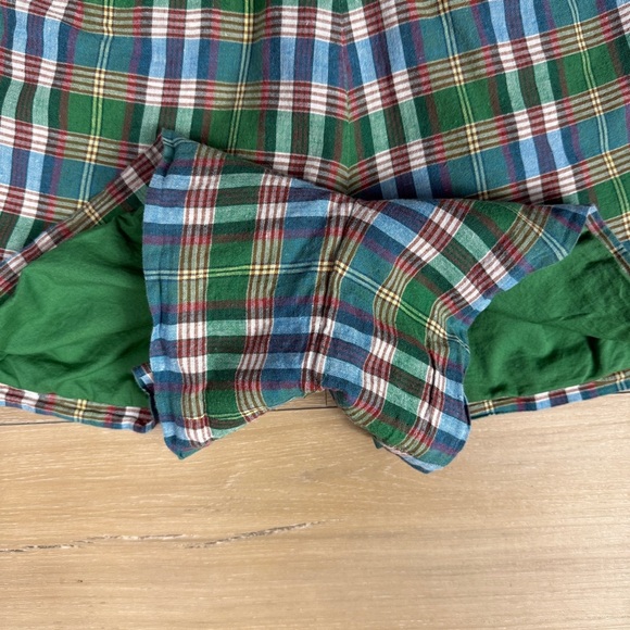 J. Crew High Waist Green and Blue Plaid Shorts, Cotton-Linen Blend, Size 12 - Picture 5 of 8